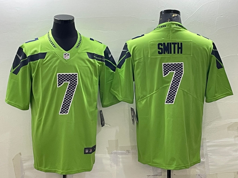 Men's Seattle Seahawks Geno Smith #7 Green Jersey